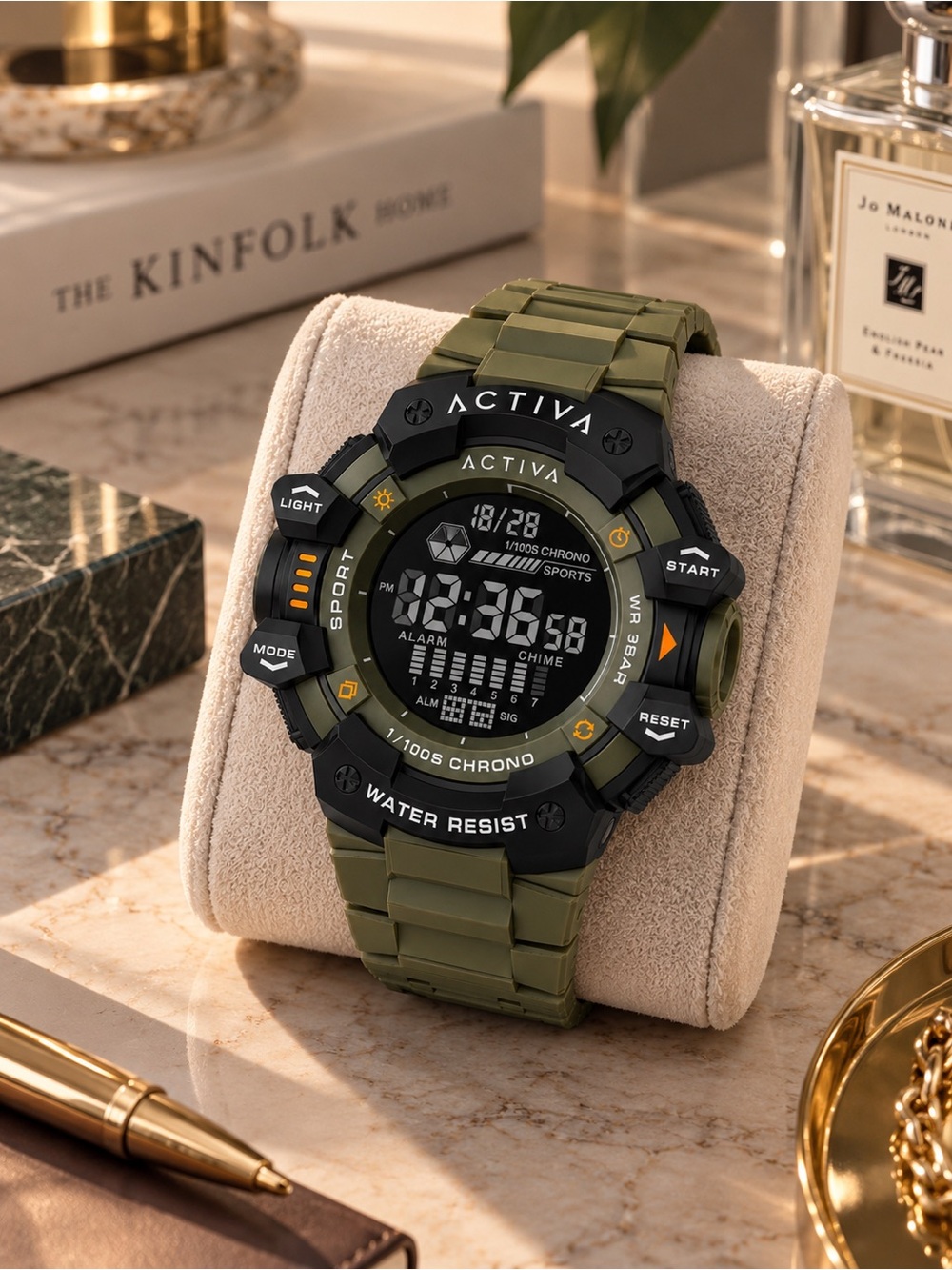 Activa x Invicta Digital Essentials 50mm Green Sport Watch ACW8050-005 NWT